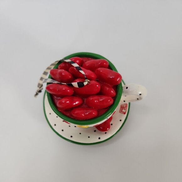 MARY ENGELBREIT Kurt Adler Christmas Collection Ornament Tea Cup of Hearts - Picture 4 of 8